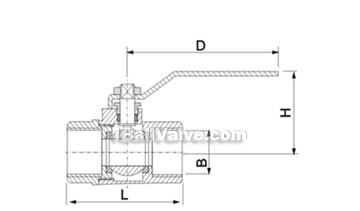 Two-plate Brass Ball Valve constructral diagram